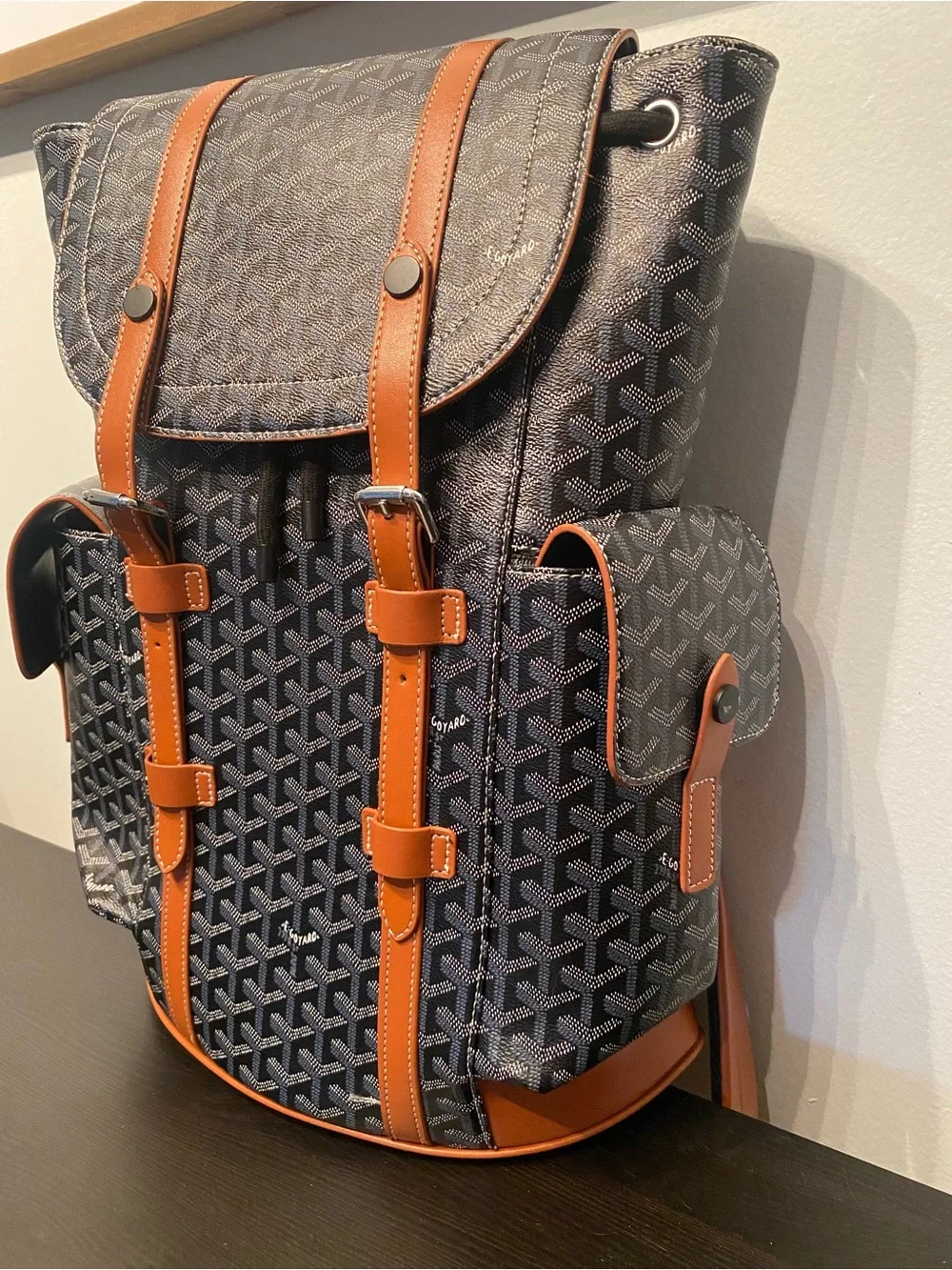 Designer Goyard-Navy and Black Backpack